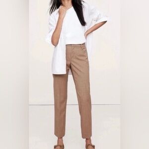 NWT Size 8 Banana Republic High Rise Italian Lightweight Wool Ankle Pant Tan